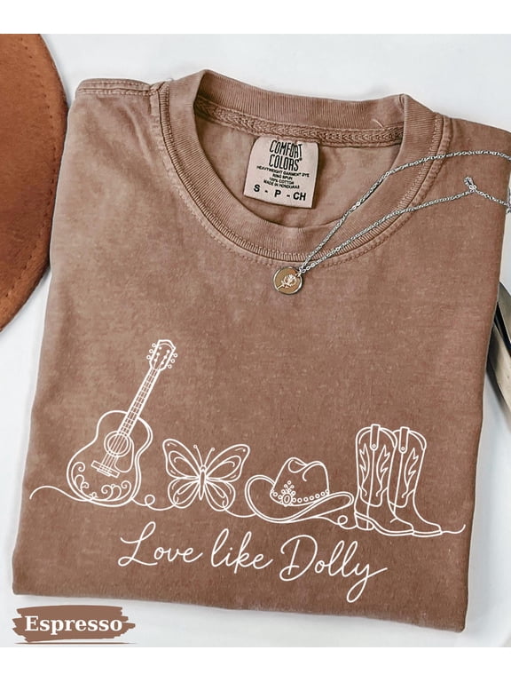 Love Like Dolly T-Shirt, Country Music Line Art Garment-Dyed Graphic Tee