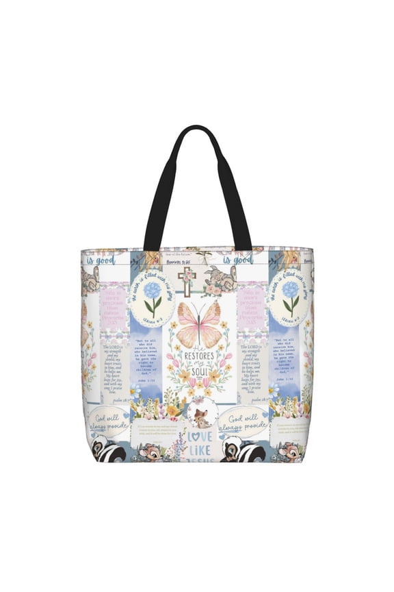 Love Like Jesus Custom Polyester Tote Bag Blank, Reusable Shopping Shoulder Bag