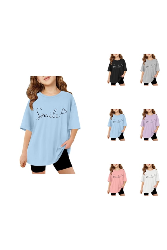 Love Like Jesus Girls Short Sleeve Crewneck T-Shirt – Kids Oversized Casual Letter Print Top for Girls and Boys