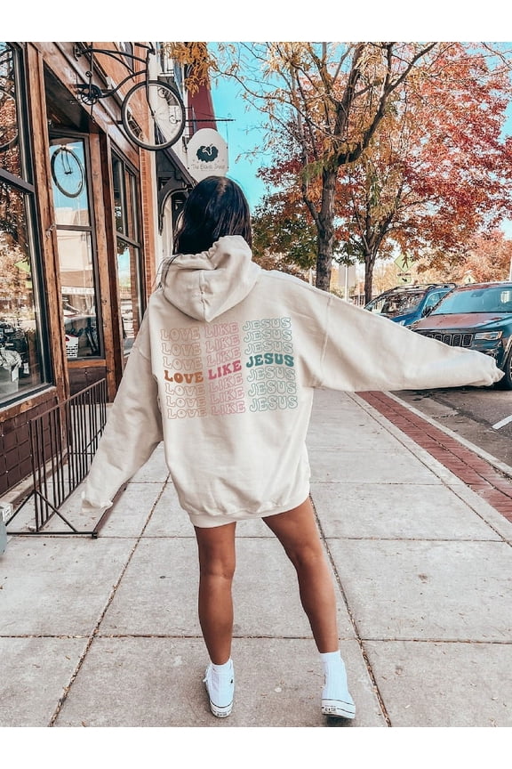 Love Like Jesus Hoodie, Aesthetic Christian Sweatshirt, Women's Religious Shirt, Bible Verse Hoodie, VSCO Hoodie, Christian Gifts