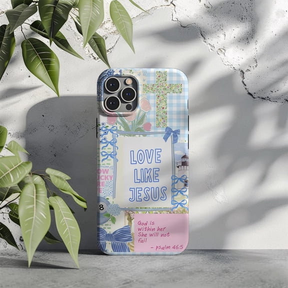 Love Like Jesus Patchwork Coquette Preppy H421 Premium Durable Case for iPhone 17 16 15 14 13 12 11 Pro Max – Unisex Style
