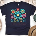 thumbnail image 1 of Love Like Jesus T-Shirt for Women, Christian Floral Graphic Tee, Navy, Size 2XL, 1 of 6