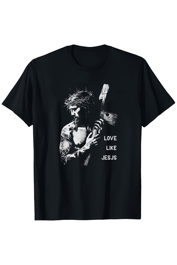 Love Like Jesus Vintage Tattoo 90s Graphic Shirt, Jesus Shirt, Casual, Easter T Shirt, Mens Christian, Gift Faith over Fear Shirt