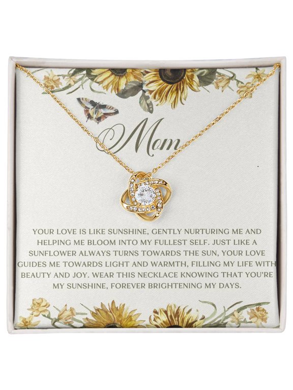 Love Like Sunshine Sunflower Mom Necklace A Meaningful Necklace Perfect For Anniversaries Birthdays Valentine Version 637, White Love Knot Necklace