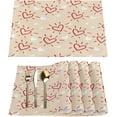 thumbnail image 1 of Love Line Valentine''s Day Placemats Set of 6 Fabric Placemats Square Placemat for Kitchen Table Heat Resistant, Easy to Clean Table Placemats 12x18 Inch, 1 of 5