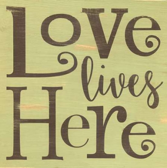Love Lives Here - Green Canvas Art - Alli Rogosich (24 x 24)