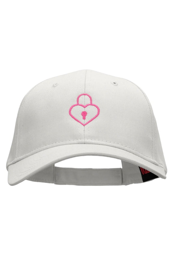 Love Lock Embroidered Low Profile Cap - White OSFM