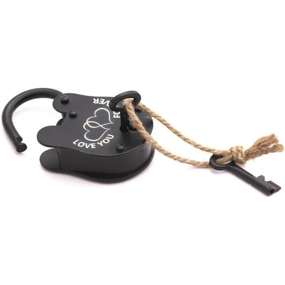 Roorkee Instruemnts (INDIA) 3 Inch Cast Iron Black Powdered Finish Key Lock 2 Piece Padlock