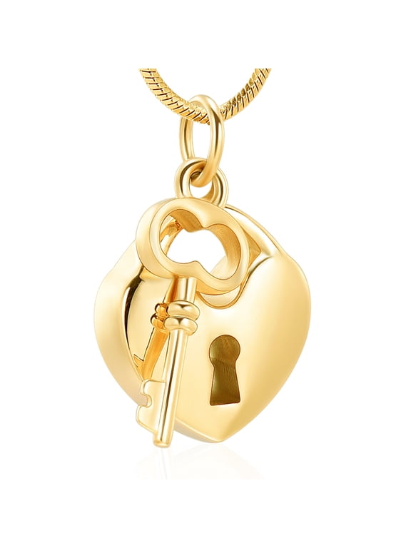 Love Lock with Key Cremation Jewelry for Ashes Urn Necklace Necklace for Ashes of Loved One Urn Pendants with Chain