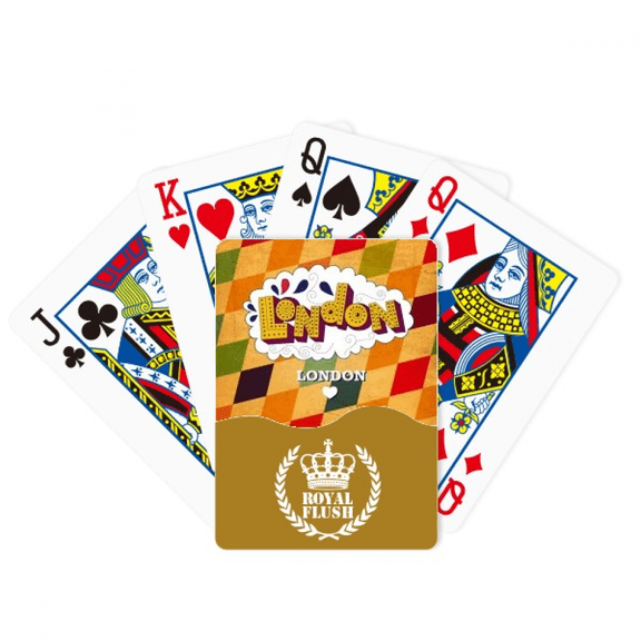 Love London Britain UK Lattice Royal Flush Poker Playing Card Game