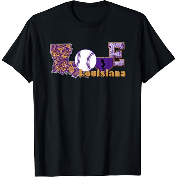 Love Louisiana Baseball Game Day Sports T-Shirt