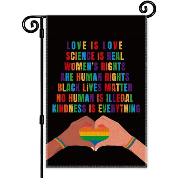 Love is Love Garden Flag, Double Sided Yard Outdoor Farmhouse Lawn Decor Flag, BLM Flag, Women`s Rights Flag, Equality Diversity Flag, LGBTQ Flag, Subtle Pride Ally Flag, Trans Rights Flag