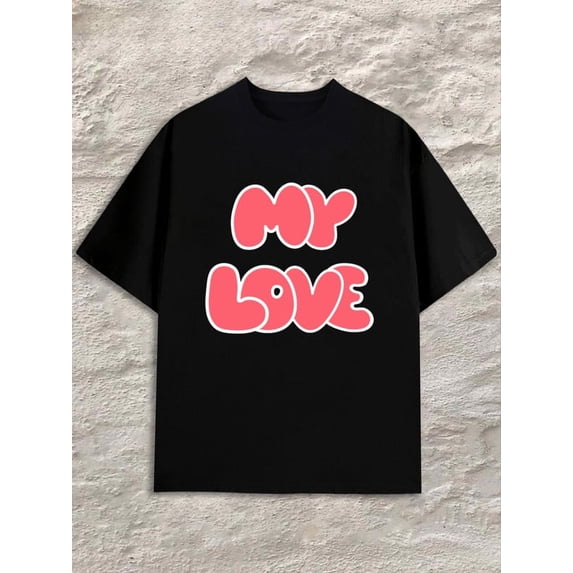 Greenink Love My Love Tee Mens black Everyday and weekend wear Fashion Unisex Shirt Cotton tshirts Retro Unisex Shirt Cotton tshirts Vintage Unisex Shirt Cotton tshirts