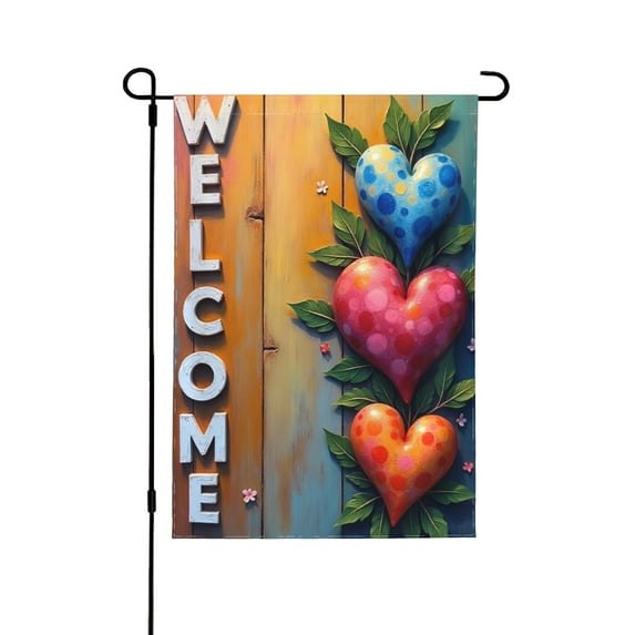 Love Is Love Three Hearts Small Garden Flag 12.5 X 18 Inch Rainbow Lesbian Burlap Double Sided Garden Flag Gay Pride Progress Pride Lgbt Outdoor Welcome Yard Flag