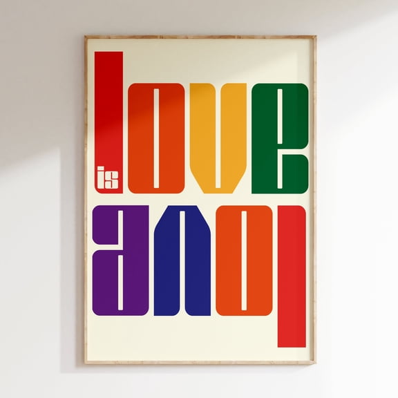 Love Is Love Wall Print Yes Print Modern Typography Print Home Decor Quote Art Print Typography Prints Simple Typography Bold Letters , Poster Print Only