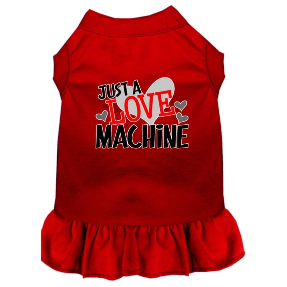 Dog Dress, Pet Dog Cat Dress Screen Printed, "Just A Love Machine"