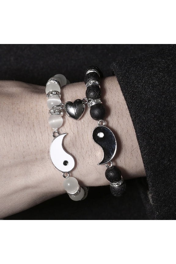 Love Magnet Bracelet Opal Volcano Yin Yang Tai Chi Bracelet
