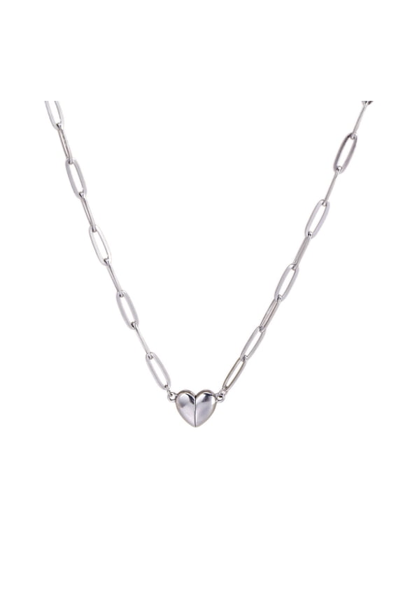 Love Magnetic Necklace with Spring Buckle, Elegant Neck Chain Pendant, Ideal Gift for Lovers, Adjustable Length, Magnetic Closure, Stylish Accessory for Any Occasion