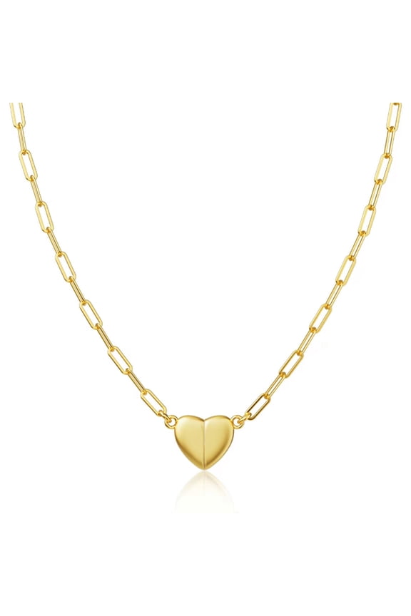 Love Magnetic Necklace Spring Buckle Neck Chain Pendant Gift