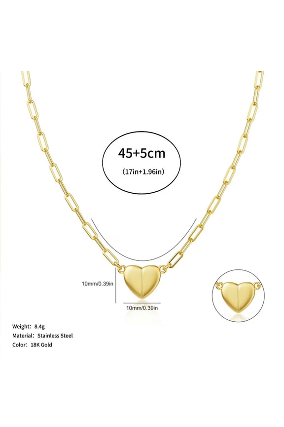 Love Magnetic Necklace, Spring Clasp Neck Chain Pendant, Romantic Couples Jewelry, Stylish Gift for Lover Girlfriend Wife Birthday Anniversary