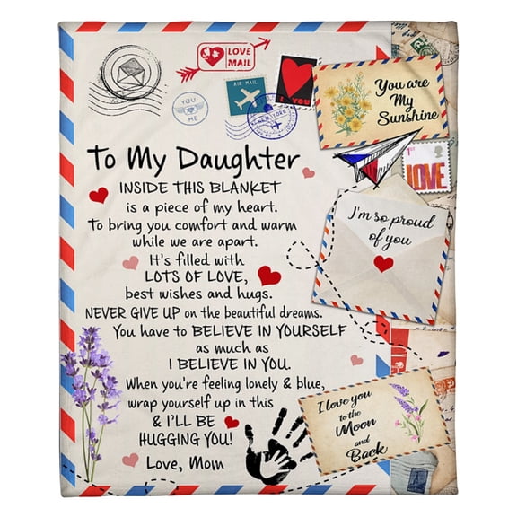 Love Maile Blanket To My Daughter You Are My Sunshine Blanket Daughter From Mom Family Birthday Gift Home Decor, 50x60in Fleece Blanket
