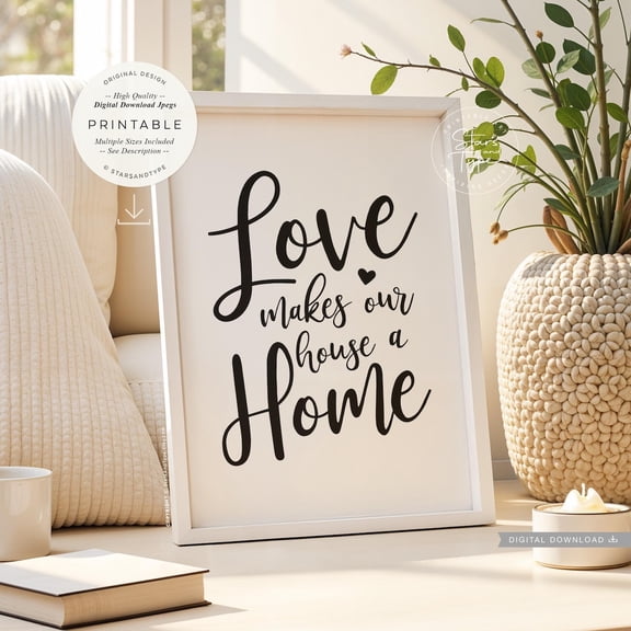 Love Makes Our House A Home Quote Poster, Unframed Size 8x12