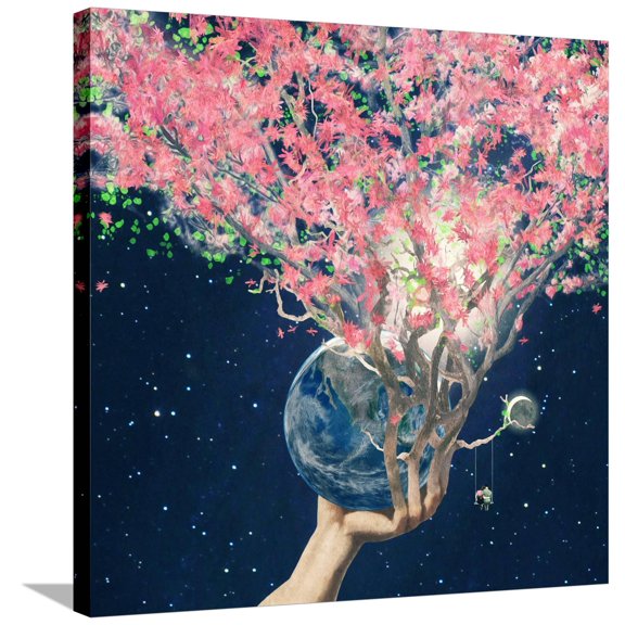 Art.com Love Makes The Faith Bloom Stretched Canvas Print Wall Art by Paula Belle Flores, 30" x 30"