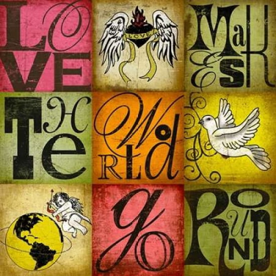 Love Makes the World Go Round Canvas Art - SuZanna Anna (24 x 24)