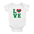 thumbnail image 1 of Love Maldives Flag Heart Cute Baby Rompers Baby Clothes (White, 18-24 Months), 1 of 5