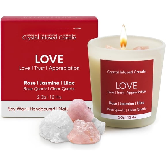 Love Manifestation Candle to Attract Love Relationships Rose Jasmine Lilac Scented Soy Non Candles Anniversary Date Valentines Day Gifts for Her Him