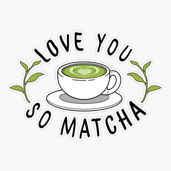 Love Matcha Tea Heart Sticker