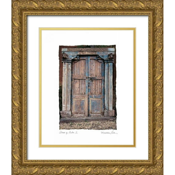 Love, Maureen 12x14 Gold Ornate Wood Framed with Double Matting Museum Art Print Titled - Doors of Cuba I
