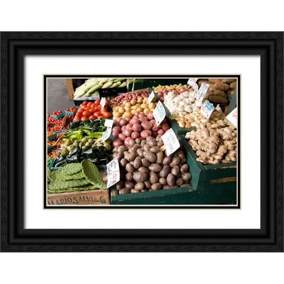 Love, Maureen 14x11 Black Ornate Wood Framed with Double Matting Museum Art Print Titled - Produce Stand II