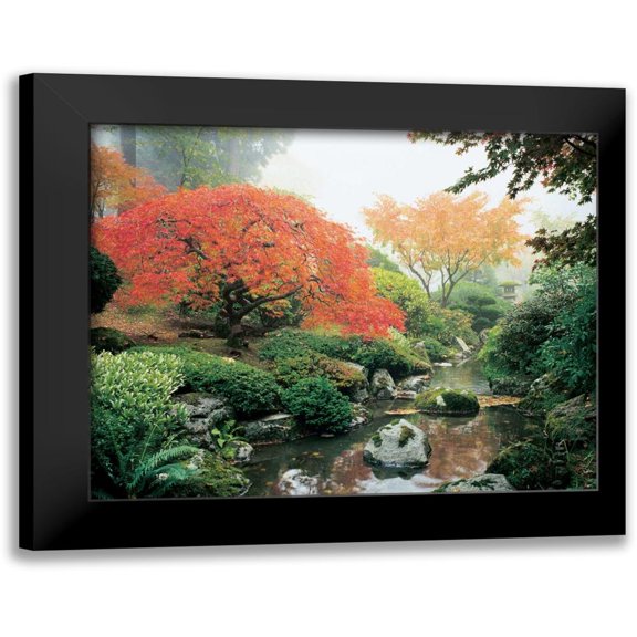 Love, Maureen 24x20 Black Modern Framed Museum Art Print Titled - Japanese Garden I