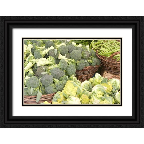 Love, Maureen 32x23 Black Ornate Wood Framed with Double Matting Museum Art Print Titled - Produce Stand I