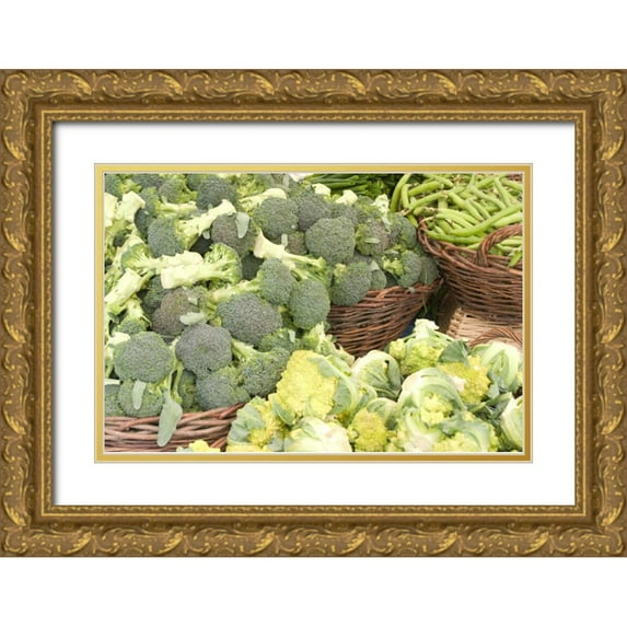 Love, Maureen 32x23 Gold Ornate Wood Framed with Double Matting Museum Art Print Titled - Produce Stand I