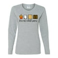 thumbnail image 1 of Love Me A Little Smore Valentine's Day Women's Long Sleeve Shirt-Sports Grey-XL, 1 of 4