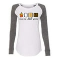 thumbnail image 1 of Love Me A Little Smore Valentine's Day Women's Raglan Long Sleeve Shirt-White/Granite-XXL, 1 of 4