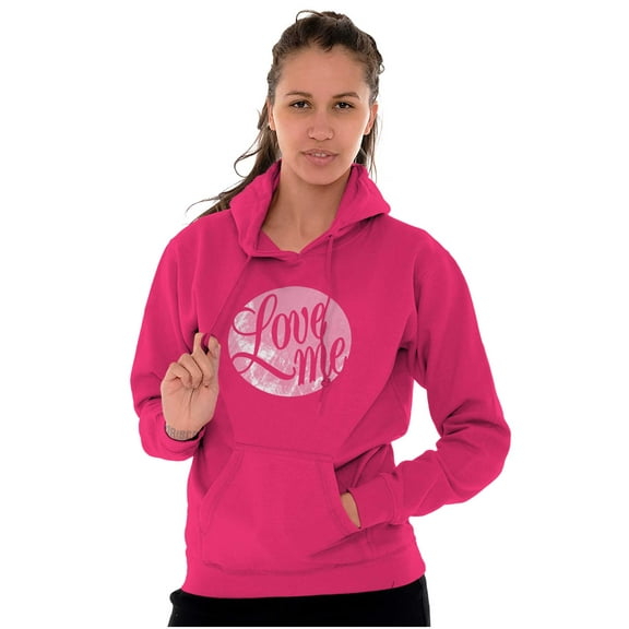 Love Me Cute Valentines Day Romantic Women Plus Size Graphic Pullover Hoodie Brisco Brands 2X