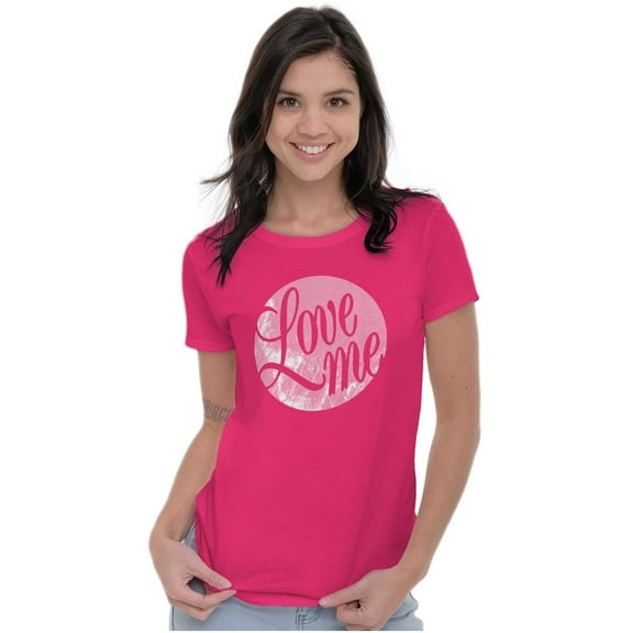 Love Me Cute Valentines Day Romantic Womens Slim Fit Graphic Tee Brisco Brands S