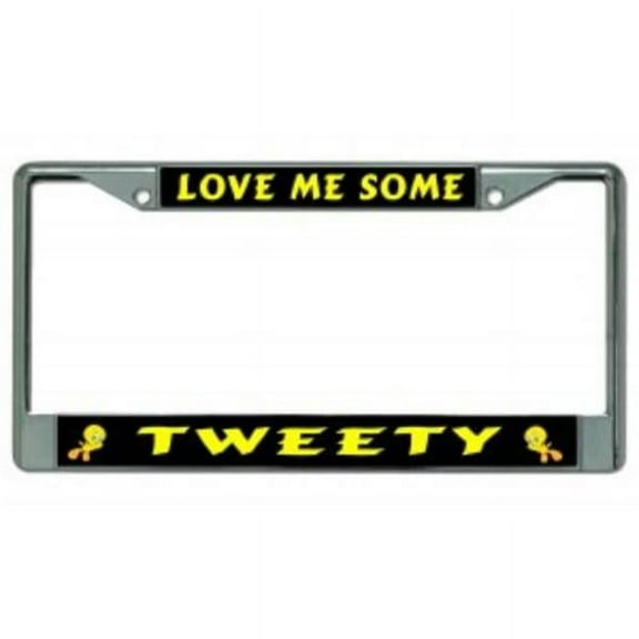 Love Me Some Tweety Chrome License Plate Frame
