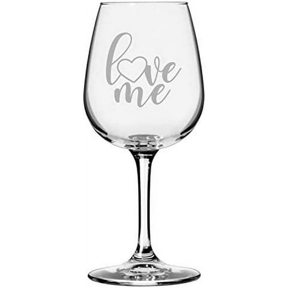 Love Me Valentine's Day Quotes Etched 12.75oz All Purpose Libbey Wine Glass
