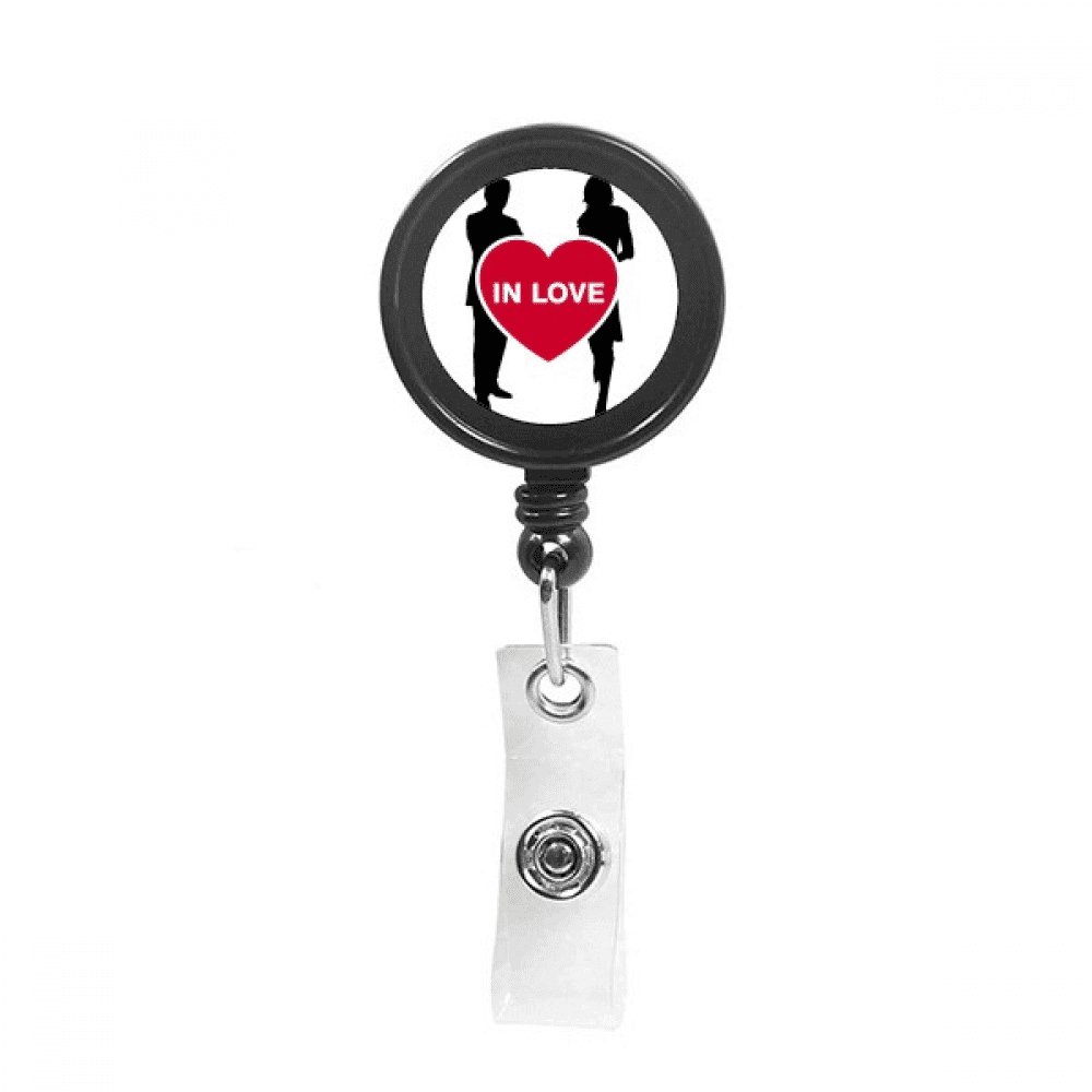 Love Men Women Art Deco  Fashion Retractable Keychain Badge Holder ID Badge
