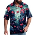 thumbnail image 1 of Love Men's Printed Button Down Short Sleeve Casual Summer Beach Shirt - Unisex, 1 of 6