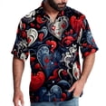 thumbnail image 1 of Love Men's Short Sleeve Casual Printed Button Down Beach Shirt - Summer Hawaiian Top, 1 of 6