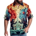 thumbnail image 1 of Love Men's Short Sleeve Casual Printed Button Down Beach Shirt - Summer Hawaiian Top, 1 of 6