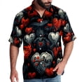 thumbnail image 1 of Love Men's Short Sleeve Hawaiian Shirt, Poplin Casual Printed Button Down, Summer Beach Unisex Shirts, 1 of 6