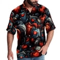 thumbnail image 1 of Love Men's Short Sleeve Poplin Shirt, Casual Printed Button Down Summer Beach Shirt - Unisex, 1 of 6