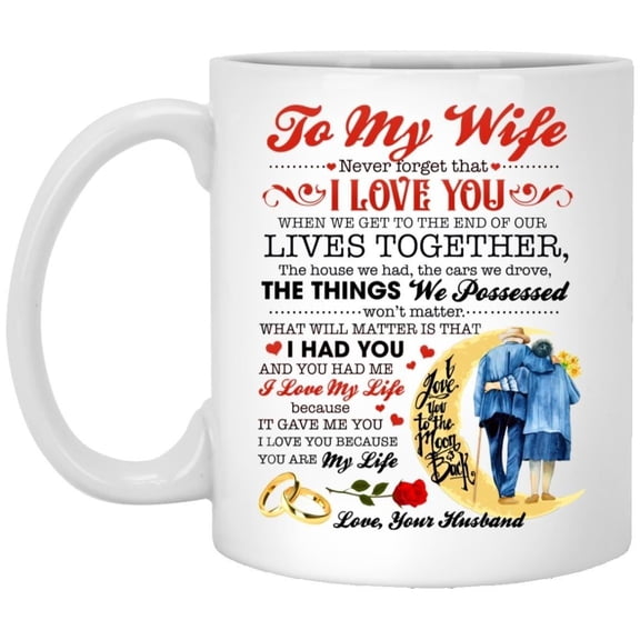 Love Message Mug for Wife - Romantic 11oz Ceramic Gift Cup