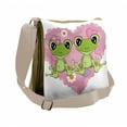 thumbnail image 1 of Love Messenger Bag, Heart in Love Flowers, Unisex Cross-body, by Ambesonne, 1 of 2